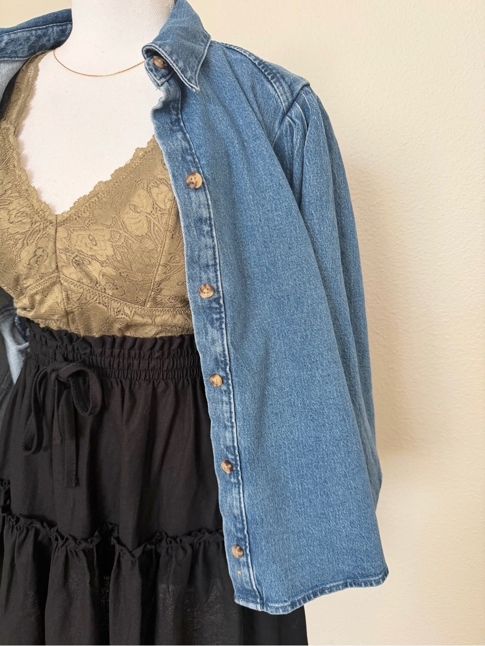 NWT Denim Button-Up Jacket in Blue - Picture 7 of 15